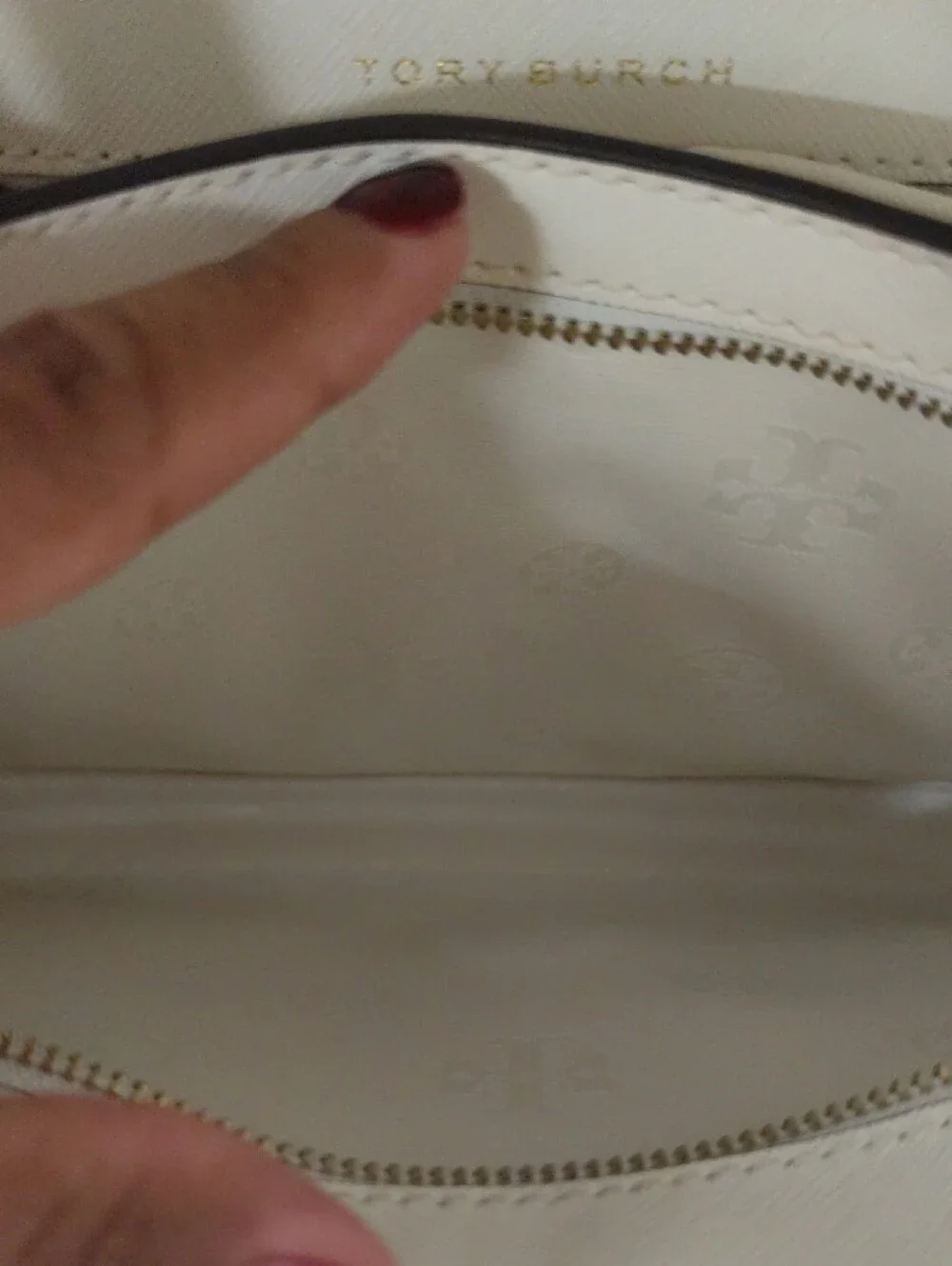 Tory Burch Cream Crossbody Bag with Gold Logo